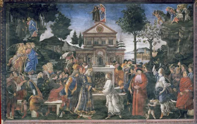 La purificazione del lebbroso e la tentazione di Cristo, nella Cappella Sistina, 1481